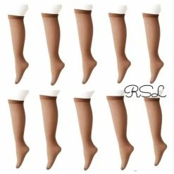 Merkloos Dames Kniekousen 10 Paar Onesize 35-42 Beige