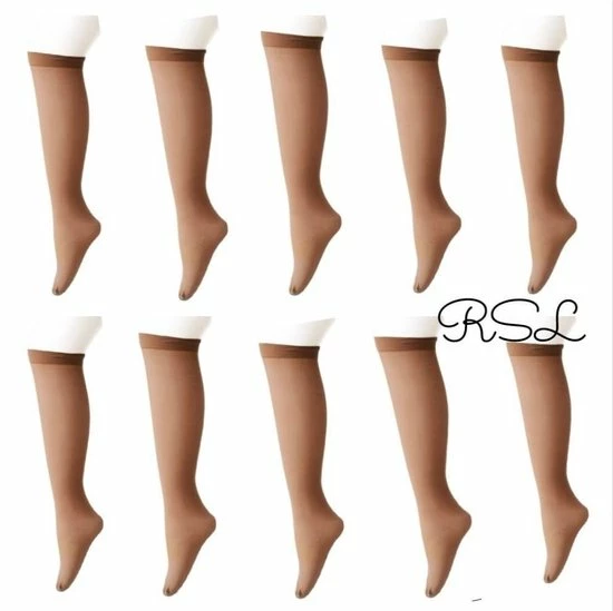 Merkloos Dames Kniekousen 10 Paar Onesize 35-42 Beige 3 Merkloos Dames Kniekousen 10 Paar Onesize 35-42 Beige