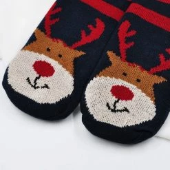 JAXY - Huissokken Dames - Verwarmde Sokken - Anti Slip Sokken - Huissokken - Bedsokken - Warme Sokken - Kerstcadeau Voor Vrouwen - Thermosokken - Dikke Sokken - Fluffy Sokken - Kerstsokken Dames En Heren - Rudolf Gestreept -Beenmode Winkel 550x550 117