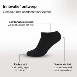 Jacob & Roy's Sneakersokken 10 Paar - Zwart - Enkelsokken Dames & Heren - Footies - Maat 35-38 - Sneaker Sokken -Beenmode Winkel 550x550 15