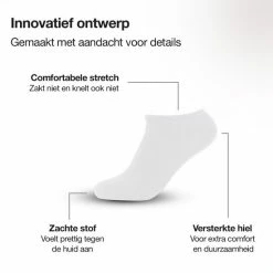 Jacob & Roy's Sneakersokken 10 Paar - Wit - Enkelsokken Dames & Heren - Footies - Maat 47-50 - Sneaker Sokken -Beenmode Winkel 550x550 164