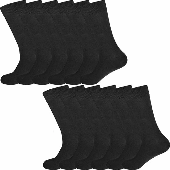 Merkloos Sokken Unisex - 12 Paar - Zwart - Maat 43-46 | Dames Sokken | Heren Sokken 4 Merkloos Sokken Unisex - 12 Paar - Zwart - Maat 43-46 | Dames Sokken | Heren Sokken - Afbeelding 2