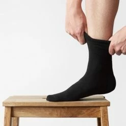 Merkloos SOKKEN - Zwarte Sokken - Maat 39/42 - Biologisch Katoen - 7Paar - Hoge Kwaliteit - Zwarte Sokken Maat 39/42 Ecologisch - Unisex - Bio - 7 Paar Weekbundel