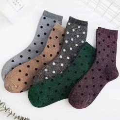 Merkloos Glittersokken T/m Maat 43 – Roze - Zwart - Stippen - Glitter -Beenmode Winkel 550x550 98