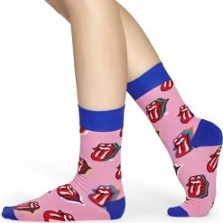 Happy Socks X Rolling Stones CandyKiss Sok | Roze Met Blauw | RLS01-3301 | Maat 36-40 -Beenmode Winkel 550x573 6