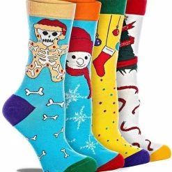 Merkloos Shiva Mode Kerst Nieuwjaar Kleurrijk Sokken Giftbox V1 | 4 Pack | Maat 36-40 | Vrolijke Ontwerp | Naadloos | Gift - Cadeau -Beenmode Winkel 550x590 3