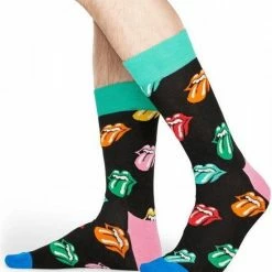 Happy Socks - Collabs Rolling Stones Paint It Bright - Zwart Multi - Unisex -Maat 36-40 -Beenmode Winkel 550x600 2
