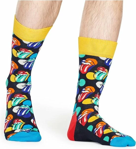 Happy Socks X Rolling Stones Big Licks Sok | Blauw Met Geel En Rood | Voor De Echte Rolling Stones Fan | Maat 36-40 4 Happy Socks X Rolling Stones Big Licks Sok | Blauw Met Geel En Rood | Voor De Echte Rolling Stones Fan | Maat 36-40 - Afbeelding 2