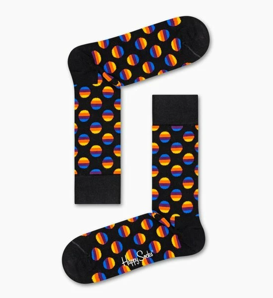 Happy Socks Sokken Sunrise Dot Sock - Zwart Met Kleur - Unisex - Maat: 41-46 3 Happy Socks Sokken Sunrise Dot Sock - Zwart Met Kleur - Unisex - Maat: 41-46