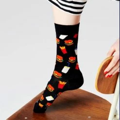 Happy Socks Sokken Met Print Hamburger Sock - Maat 36-40 -Beenmode Winkel 550x604 2