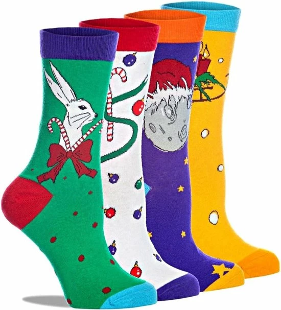 Merkloos Shiva Mode Kerst Nieuwjaar Kleurrijk Sokken Giftbox V2 | 4 Pack | Maat 36-40 | Vrolijke Ontwerp | Naadloos | Gift - Cadeau 5 Merkloos Shiva Mode Kerst Nieuwjaar Kleurrijk Sokken Giftbox V2 | 4 Pack | Maat 36-40 | Vrolijke Ontwerp | Naadloos | Gift - Cadeau - Afbeelding 3