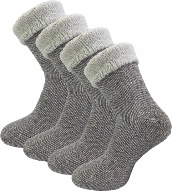 SQOTTON 4 Paar Merinowollen Huissokken - Bruin - Maat 43-46 3 SQOTTON 4 Paar Merinowollen Huissokken - Bruin - Maat 43-46