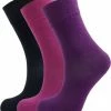 Groene Beer Dames Bamboe Sokken - 3 Paar- Paars, Zwart En Frambozenrood -Beenmode Winkel 550x619 5