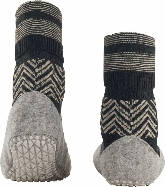 FALKE Cosyshoe Herringbone Slofsok Lang Met Patroon Met Anti-slip Noppen Gestreept Maagdelijke Wol Zwart Dames Sokken - Maat 37-38 4 FALKE Cosyshoe Herringbone Slofsok Lang Met Patroon Met Anti-slip Noppen Gestreept Maagdelijke Wol Zwart Dames Sokken - Maat 37-38 - Afbeelding 2