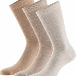 Apollo Sokken Van Biologisch Katoen | Multi Beige | Maat 35/38 | 3-Paar | Biologisch | Dames Sokken | Duurzame Sokken | Zwarte Sokken Dames