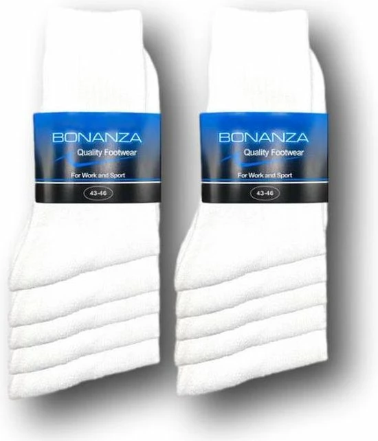 10 Paar Bonanza Sportsokken - Wit - Maat 43-46 4 10 Paar Bonanza Sportsokken - Wit - Maat 43-46 - Afbeelding 2