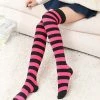 Merkloos Hoge Sokken Vrouwen - Kousen - Overknee Sokken - Thigh Highs Socks - Knee Socks -65cm-Roze En Zwart -Beenmode Winkel 550x644