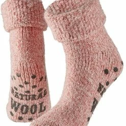Apollo - Huissokken - 30% Wol - AntiSlip - Roze - Unisex - Maat 35-38