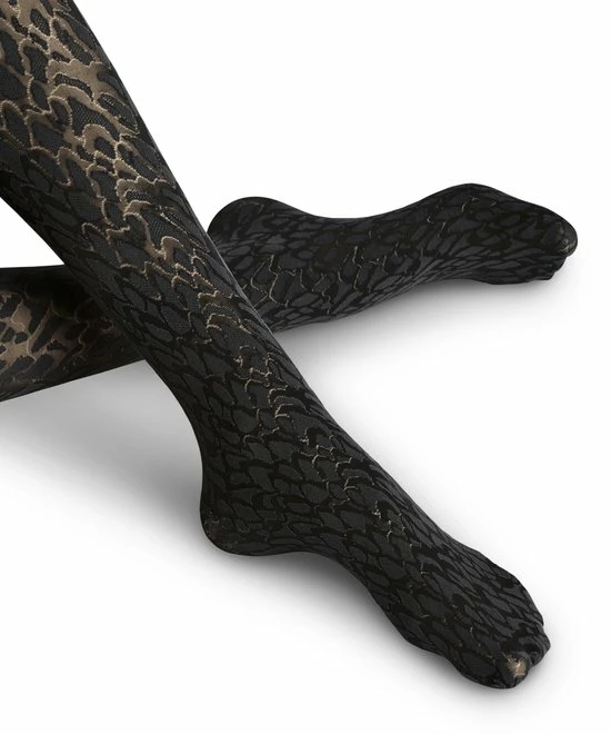 FALKE Floating Met Motief Fun Fijn Elegant Halfdoorzichtig 60 DEN Zwart Dames Panty - Maat M 7 FALKE Floating Met Motief Fun Fijn Elegant Halfdoorzichtig 60 DEN Zwart Dames Panty - Maat M - Afbeelding 5