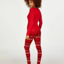 Hunkemöller Dames Nachtmode Legging Velours - Rood - Maat S -Beenmode Winkel 550x660 53