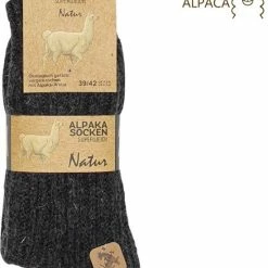Merkloos Alpaca Sokken | 2 Paar | Unisex | Gezellige Wollen Sokken | Gemaakt Van Extra Dik Alpaca Garen | Maat: 39-42