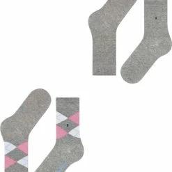 Burlington Everyday 2-Pack Zacht Met Motief Dekkend Geruit Mid-rise Zomer Set Dun Katoen Multipack Grijs Dames Sokken - Maat 36-41 -Beenmode Winkel 550x667 11