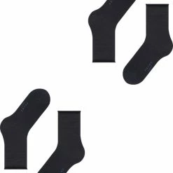 FALKE Happy 2-Pack Zacht Zonder Motief Versterkt Hoogwaardig Mid-rise Robuust Ademend Dekkend Set Katoen Multipack Blauw Dames Sokken - Maat 35-38 -Beenmode Winkel 550x667 4