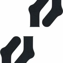 FALKE Happy 2-Pack Zacht Zonder Motief Versterkt Hoogwaardig Mid-rise Robuust Ademend Dekkend Set Katoen Multipack Blauw Dames Sokken - Maat 35-38 -Beenmode Winkel 550x667 5