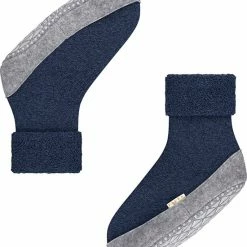 FALKE Cosyshoe Slofsokken Comfortabel Warm Winter Antislip Ondoorzichtig Zacht Mid-rise Met Vilten Zool Zonder Motief Met Noppen Merinowol Blauw Dames Sokken - Maat 37-38 -Beenmode Winkel 550x667 8