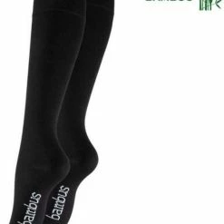 Vincent Creation® Bamboe Kniekousen - 2 Paar - Zwart - Maat 39/42