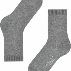 FALKE Cosy Wool Zonder Motief Zacht Dik Winter Warm Ondoorzichtig Halfhoog Comfortabel Merinowol Kasjmier Grijs Dames Sokken - Maat 35-38 -Beenmode Winkel 550x676 4