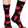 Happy Socks Smiley Heart Sock Zwart/Rood, Maat 41/46 -Beenmode Winkel 550x680 1