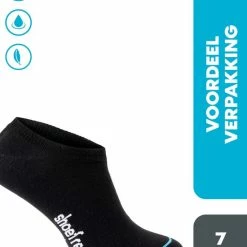 7 Paar Shoefresh Bamboe Sneakersokken Dames / Footies - Maat 39-42 - Zwart- Naadloze Sokken