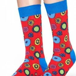 Happy Socks The Beatles Flower Power Sokken - Rood - Maat 36-40 -Beenmode Winkel 550x692