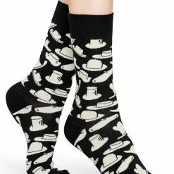 Happy Socks Hat Sokken - Zwart/Wit - Maat 41-46 -Beenmode Winkel 550x696