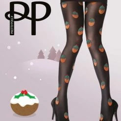 Pretty Polly Christmas Glitter Pudding Tights - One Size - Black/Mix -Beenmode Winkel 550x697 2