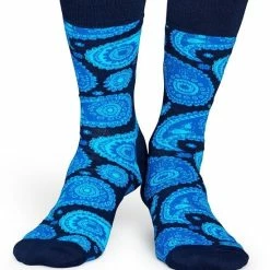 Happy Socks Paisley Sokken - Donkerblauw - Maat 41-46 -Beenmode Winkel 550x698 1