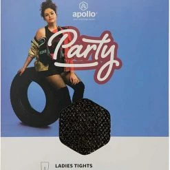 Dames Panty Visnet | Lurex | Zwart/Goud | Maat S/M | Panty Dames | Fishnet Panty | Pantys | Visnet Panty Carnaval | Apollo -Beenmode Winkel 550x703 1