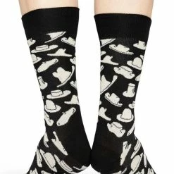Happy Socks Hat Sokken - Zwart/Wit - Maat 41-46 -Beenmode Winkel 550x706 1
