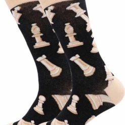 Winkrs - Schaak Sokken - Grappige Sokken Unisex Met Schaakstukken - Maat 35-40
