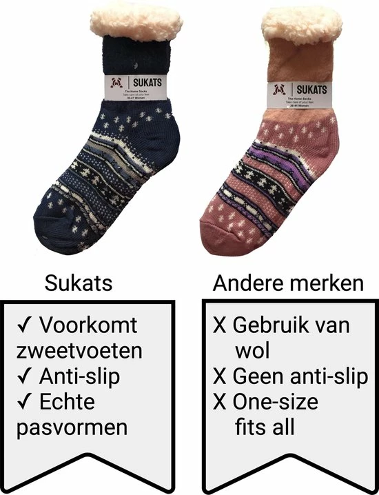 Sukats® Huissokken - Homesocks - Maat 36-41 - Anti-Slip - Fluffy - Dames Huissokken - Variant 8 5 Sukats® Huissokken - Homesocks - Maat 36-41 - Anti-Slip - Fluffy - Dames Huissokken - Variant 8 - Afbeelding 3