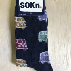 Merkloos SOKn. Trendy Sokken "VW BUS / VAN / RETRO" 40-46 (Ook Leuk Om Kado Te Geven !)