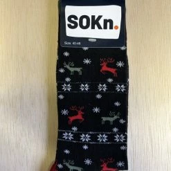 Merkloos SOKn. Kerst Sokken *RENDIEREN* Maat 40-46 (ook Leuk Om Kado Te Geven !)