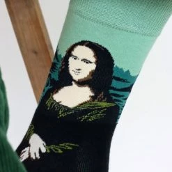 Merkloos Kunstsokken - Mona Lisa - Maat 41-46 - Vrolijke Sokken Voor Creatieve Dames En Heren -Beenmode Winkel 550x742 6