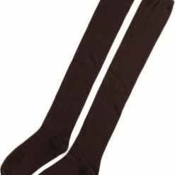 Merkloos Overknee Sokken Dames Bruin - Maat 36-40 - Elastisch Katoen - Lange Kousen -Beenmode Winkel 550x743 1