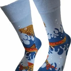 Merkloos Verjaardag Cadeau - Grappige Sokken - Vissen Sokken - Leuke Sokken - Vrolijke Sokken – Valentijn Cadeau - Luckyday Socks - Cadeau Sokken - Socks Waar Je Happy Van Wordt – Maat 42-47