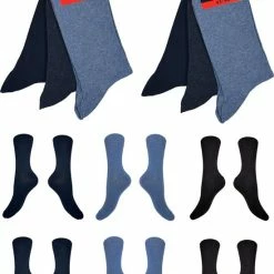 Naft Katoenen Sokken Marine Assorti Kleuren 6 Paar Maat 47/50