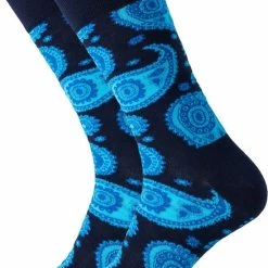 Happy Socks Paisley Sokken - Donkerblauw - Maat 41-46 -Beenmode Winkel 550x751 1