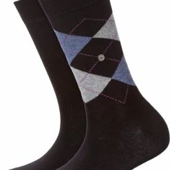 Burlington Everyday Damessokken (2-pack) - Katoen - Zwart En Geruit - Maat: 36-41 -Beenmode Winkel 550x754