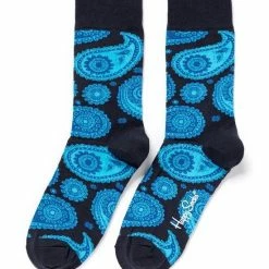 Happy Socks Paisley Sokken - Donkerblauw - Maat 41-46 -Beenmode Winkel 550x756